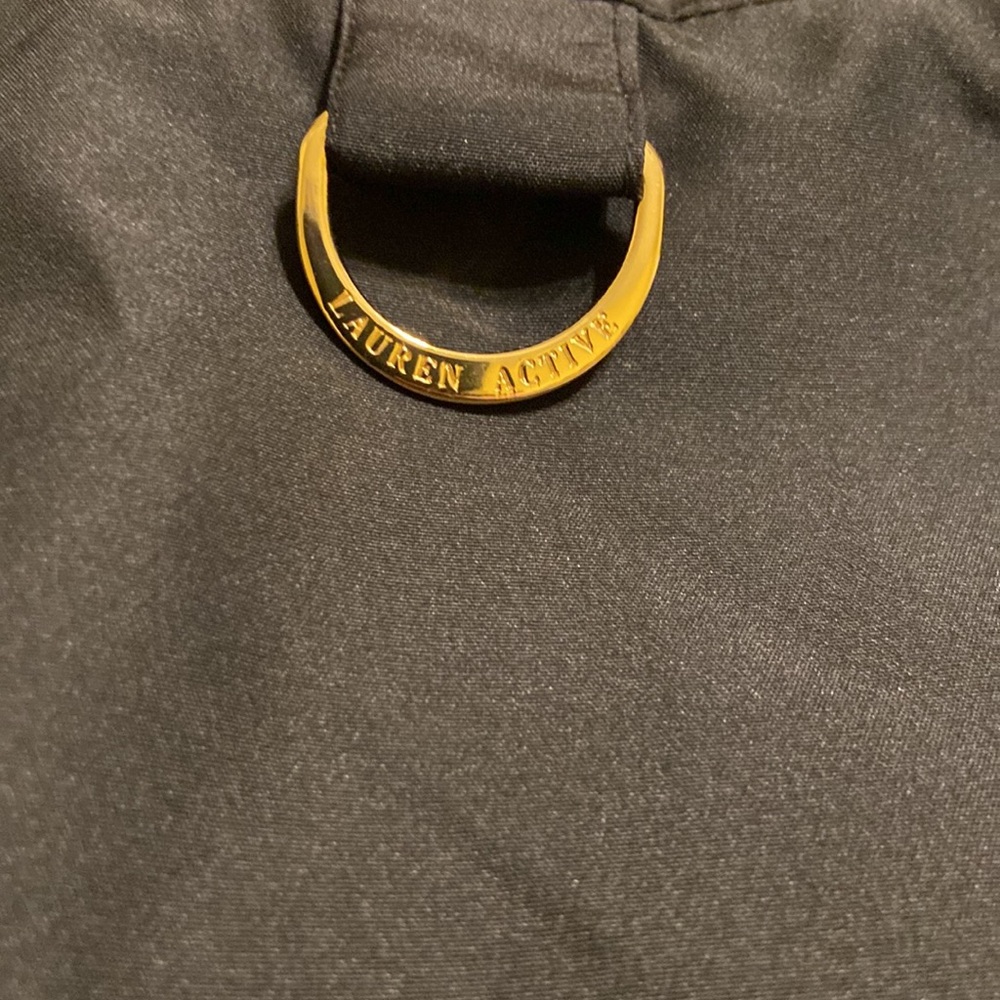 Lauren Ralph Lauren Black Utility Vest Gold Zip Logo Minimal Chic XL Lightweight - Picture 13 of 15